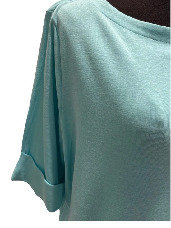 Style & Co Women's Aqua Blue Short Sleeve 100% Cotton Top, Size 2X, NWT - Picture 4 of 15